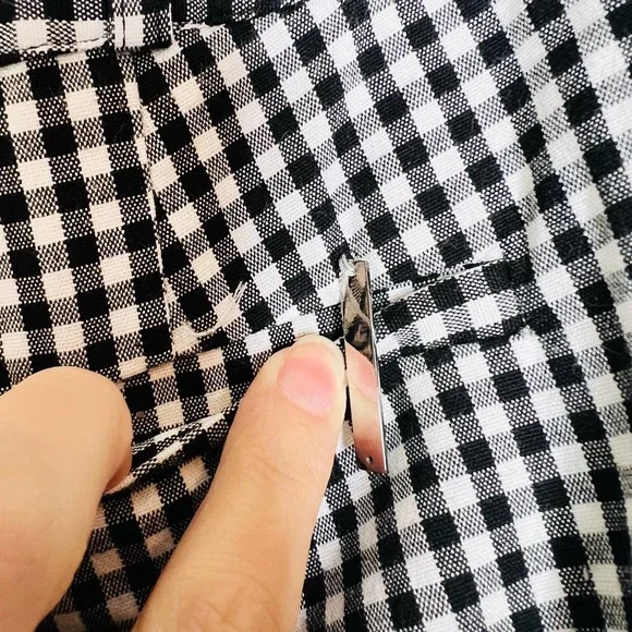 Michael Michael Kors Gingham Pants 8 Mid Rise Straight Leg Plaid Cropped Trouser - Picture 8 of 9